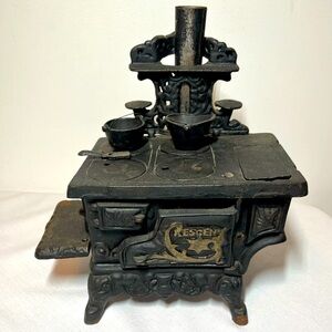 Vintage Crescent Cast Iron Oven Stove Pots Pans Salesman Sample Large